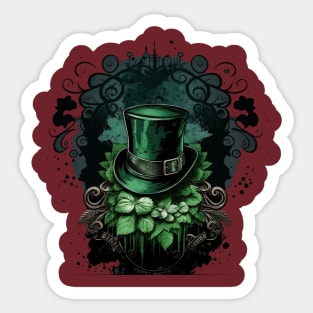 Hat st. patrick day design for t-shirt dark mode Sticker